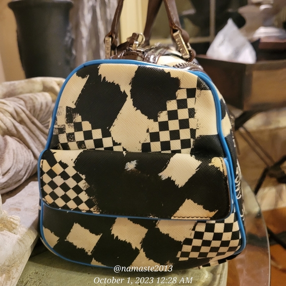 L.A.M.B. by Gwen Stefani Bristol Dartboard Satchel Luxury Designer Handbag #535 - Picture 8 of 14